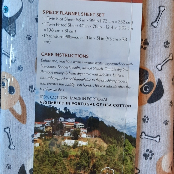 DOGGIE sheet set BRAND NEW twin size PAWS & BONES kid's SO SOFT flannel - Picture 4 of 5